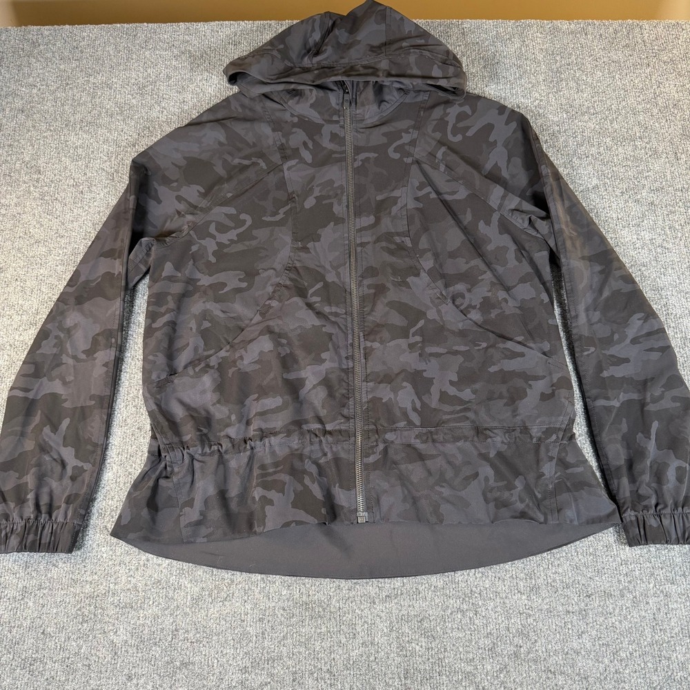 Lululemon Stride Ahead Hooded Jacket Heritage Camo Deep Coal Multi 8 #3754